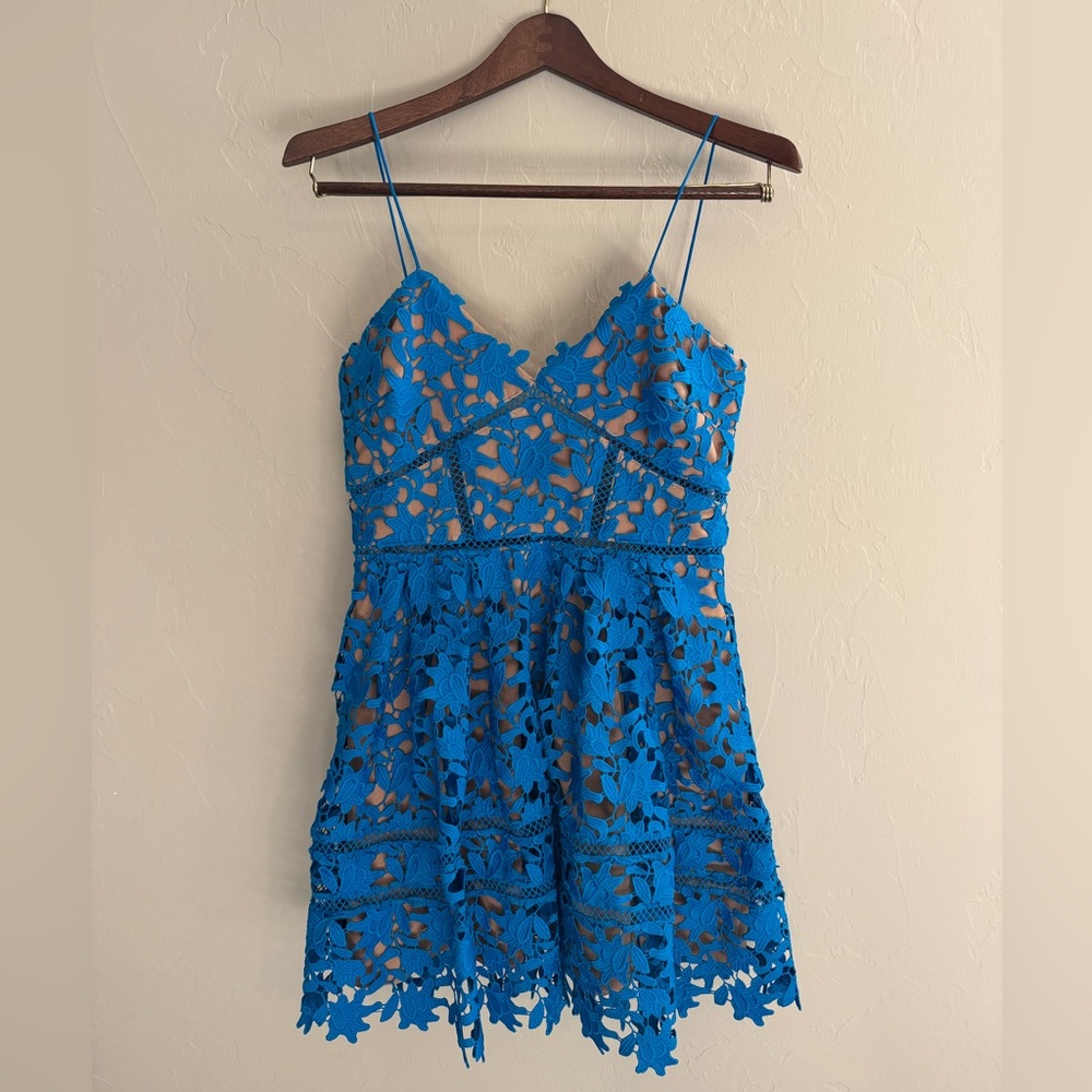 Self-Portrait Azaelea Lace Minidress - Blue